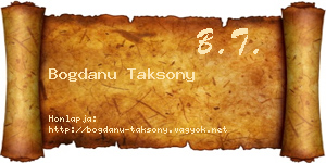 Bogdanu Taksony névjegykártya